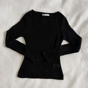 Black See Through Long Sleeve Shirt